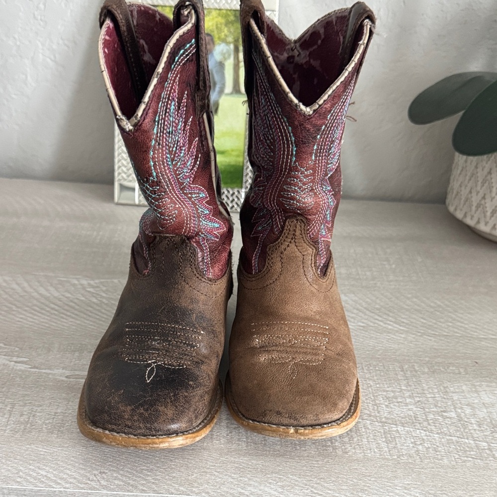 Ariat Kids Brown and Burgundy Western Cowboy Boots